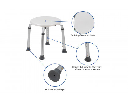 BLNK HERCULES Series Medical Adjustable Bath and Shower Stool - White