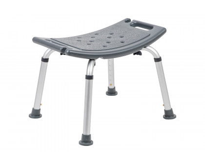 BLNK HERCULES Series Medical Adjustable Bath and Shower Chair with Non-slip Feet - Gray