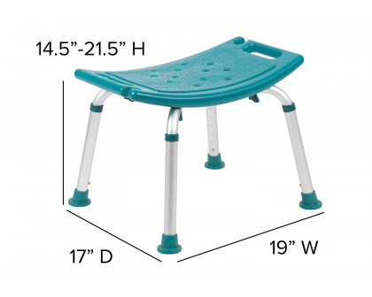 BLNK HERCULES Series Medical Adjustable Bath and Shower Chair with Non-slip Feet - Teal