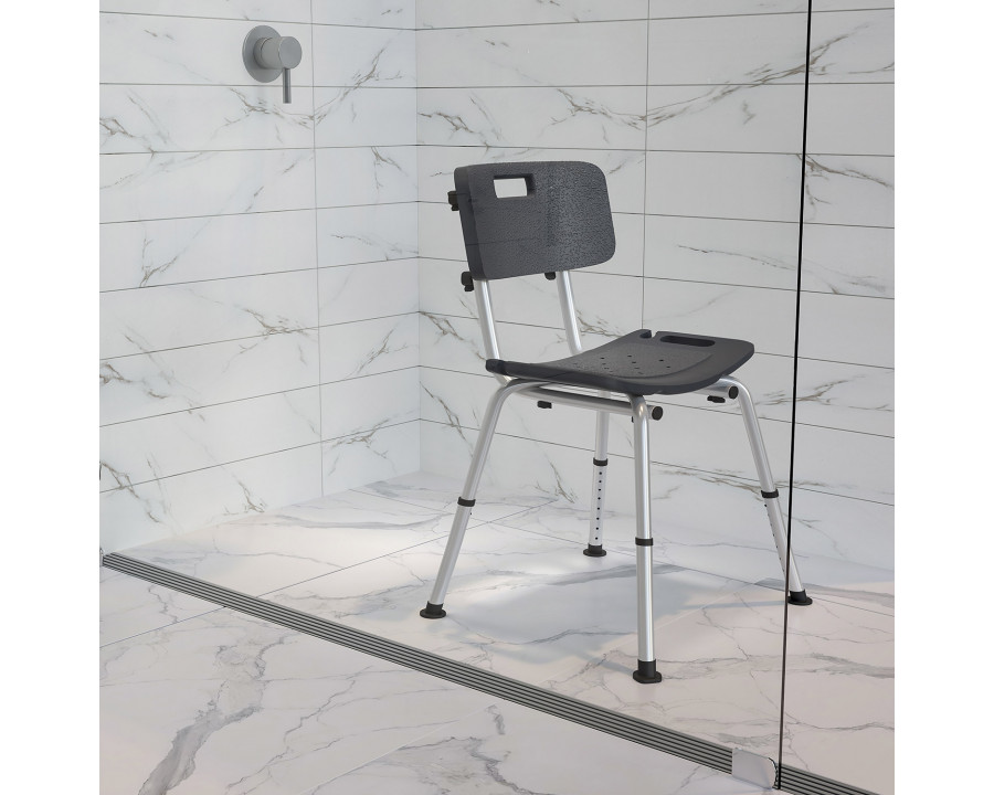 BLNK HERCULES Series Medical Adjustable Bath and Shower Chair with Back