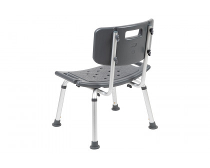 BLNK HERCULES Series Medical Adjustable Bath and Shower Chair with Back - Gray