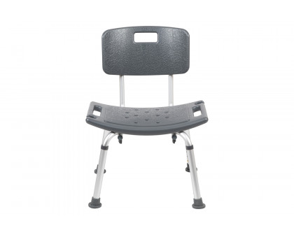 BLNK HERCULES Series Medical Adjustable Bath and Shower Chair with Back - Gray