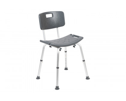 BLNK HERCULES Series Medical Adjustable Bath and Shower Chair with Back - Gray