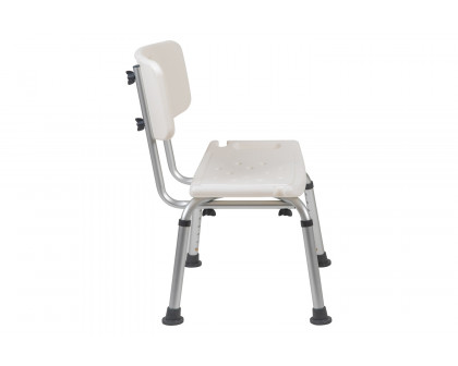 BLNK HERCULES Series Medical Adjustable Bath and Shower Chair with Back - White