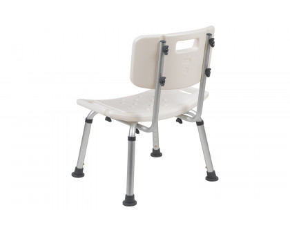 BLNK HERCULES Series Medical Adjustable Bath and Shower Chair with Back - White