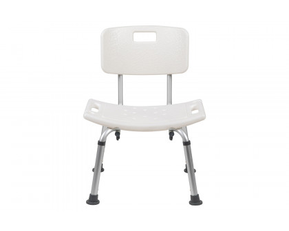 BLNK HERCULES Series Medical Adjustable Bath and Shower Chair with Back - White