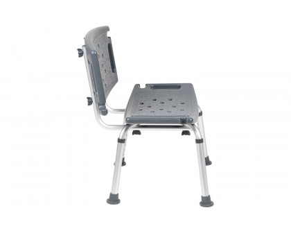 BLNK HERCULES Series Medical Adjustable Bath and Shower Chair with Extra Large Back - Gray