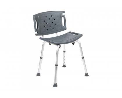 BLNK HERCULES Series Medical Adjustable Bath and Shower Chair with Extra Large Back - Gray