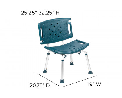 BLNK HERCULES Series Medical Adjustable Bath and Shower Chair with Extra Large Back - Navy