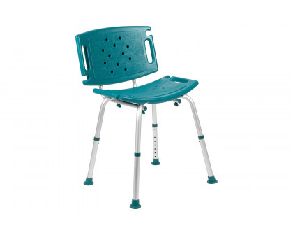 BLNK HERCULES Series Medical Adjustable Bath and Shower Chair with Extra Large Back - Teal