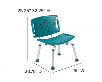 BLNK HERCULES Series Medical Adjustable Bath and Shower Chair with Extra Large Back - Teal