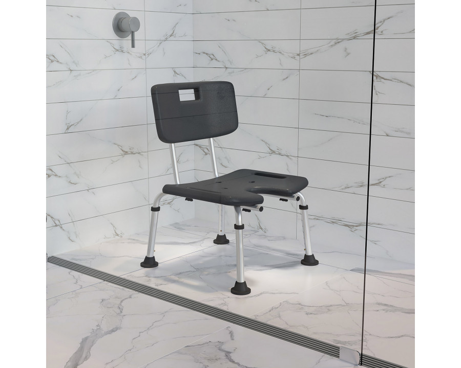 BLNK - HERCULES Series Medical Adjustable Bath and Shower Chair with U-Shaped Cutout