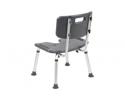 BLNK HERCULES Series Medical Adjustable Bath and Shower Chair with U-Shaped Cutout - Gray