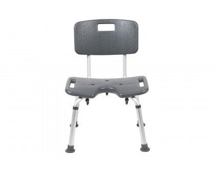 BLNK HERCULES Series Medical Adjustable Bath and Shower Chair with U-Shaped Cutout - Gray