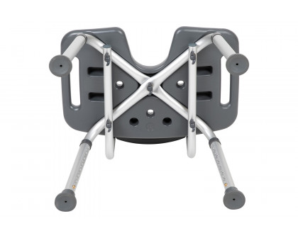 BLNK HERCULES Series Medical Adjustable Bath and Shower Chair with U-Shaped Cutout - Gray