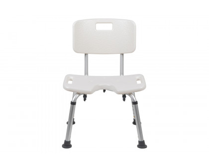 BLNK HERCULES Series Medical Adjustable Bath and Shower Chair with U-Shaped Cutout - White