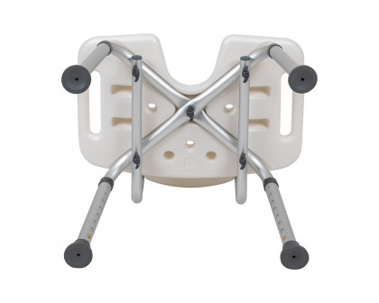 BLNK HERCULES Series Medical Adjustable Bath and Shower Chair with U-Shaped Cutout - White