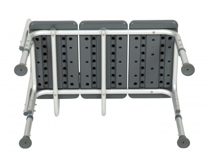 BLNK HERCULES Series Adjustable Bath and Shower Transfer Bench with Back and Side Arm - Gray