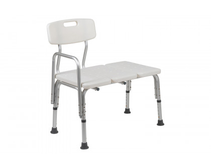 BLNK HERCULES Series Adjustable Bath and Shower Transfer Bench with Back and Side Arm