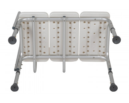 BLNK HERCULES Series Adjustable Bath and Shower Transfer Bench with Back and Side Arm - White