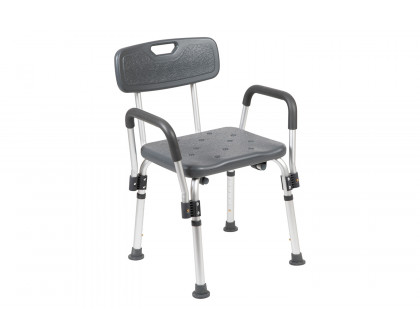 BLNK HERCULES Series Medical Adjustable Bath and Shower Chair with Depth Adjustable Back - Gray