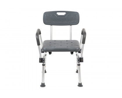 BLNK HERCULES Series Medical Adjustable Bath and Shower Chair with Depth Adjustable Back - Gray