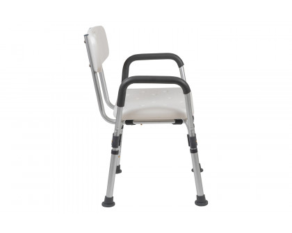 BLNK HERCULES Series Medical Adjustable Bath and Shower Chair with Depth Adjustable Back - White