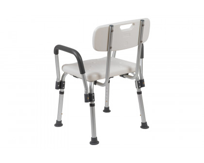 BLNK HERCULES Series Medical Adjustable Bath and Shower Chair with Depth Adjustable Back - White