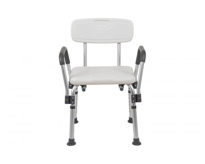 BLNK HERCULES Series Medical Adjustable Bath and Shower Chair with Depth Adjustable Back - White