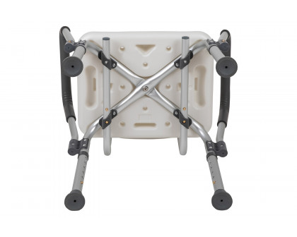 BLNK HERCULES Series Medical Adjustable Bath and Shower Chair with Depth Adjustable Back - White