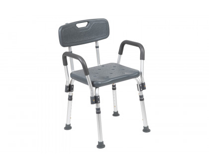 BLNK HERCULES Series Medical Adjustable Bath and Shower Chair with Quick Release Back and Arms - Gray