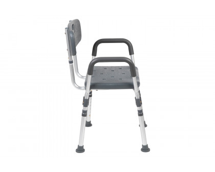 BLNK HERCULES Series Medical Adjustable Bath and Shower Chair with Quick Release Back and Arms - Gray