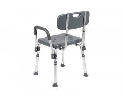 BLNK HERCULES Series Medical Adjustable Bath and Shower Chair with Quick Release Back and Arms - Gray