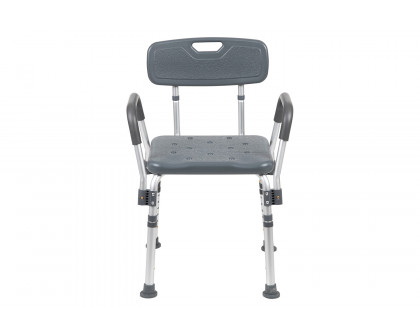 BLNK HERCULES Series Medical Adjustable Bath and Shower Chair with Quick Release Back and Arms - Gray