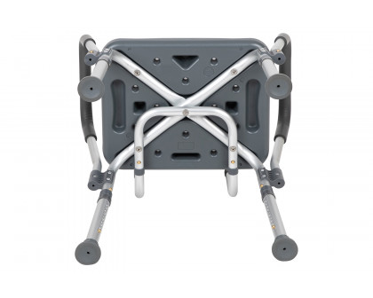 BLNK HERCULES Series Medical Adjustable Bath and Shower Chair with Quick Release Back and Arms - Gray