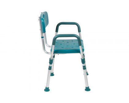 BLNK HERCULES Series Medical Adjustable Bath and Shower Chair with Quick Release Back and Arms - Teal