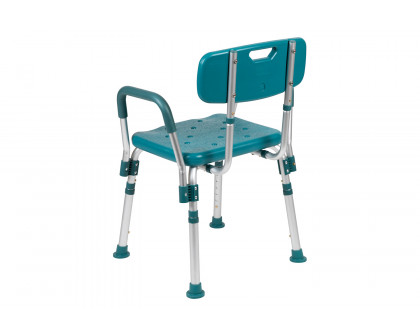 BLNK HERCULES Series Medical Adjustable Bath and Shower Chair with Quick Release Back and Arms - Teal