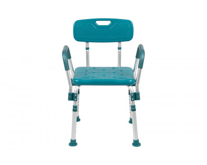 BLNK HERCULES Series Medical Adjustable Bath and Shower Chair with Quick Release Back and Arms - Teal