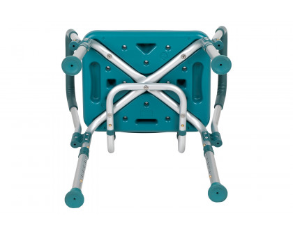 BLNK HERCULES Series Medical Adjustable Bath and Shower Chair with Quick Release Back and Arms - Teal