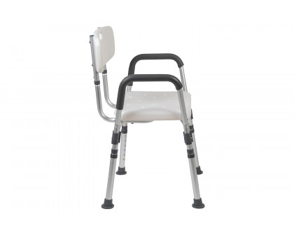 BLNK HERCULES Series Medical Adjustable Bath and Shower Chair with Quick Release Back and Arms - White