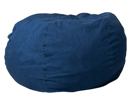 BLNK Duncan Oversized Refillable Bean Bag Chair for All Ages - Denim