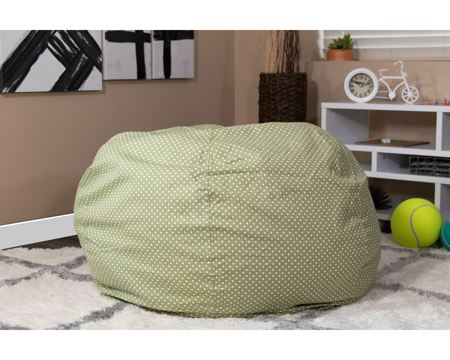 BLNK Duncan Oversized Refillable Bean Bag Chair for All Ages - Green Dot