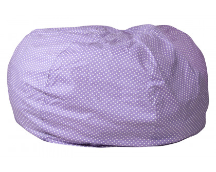 BLNK Duncan Oversized Refillable Bean Bag Chair for All Ages - Lavender Dot