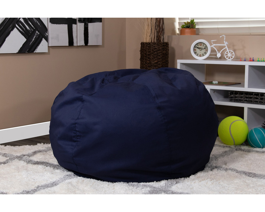 BLNK Duncan Oversized Refillable Bean Bag Chair for All Ages - Solid Navy Blue