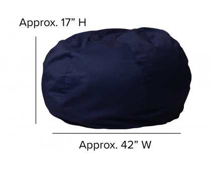 BLNK Duncan Oversized Refillable Bean Bag Chair for All Ages - Solid Navy Blue