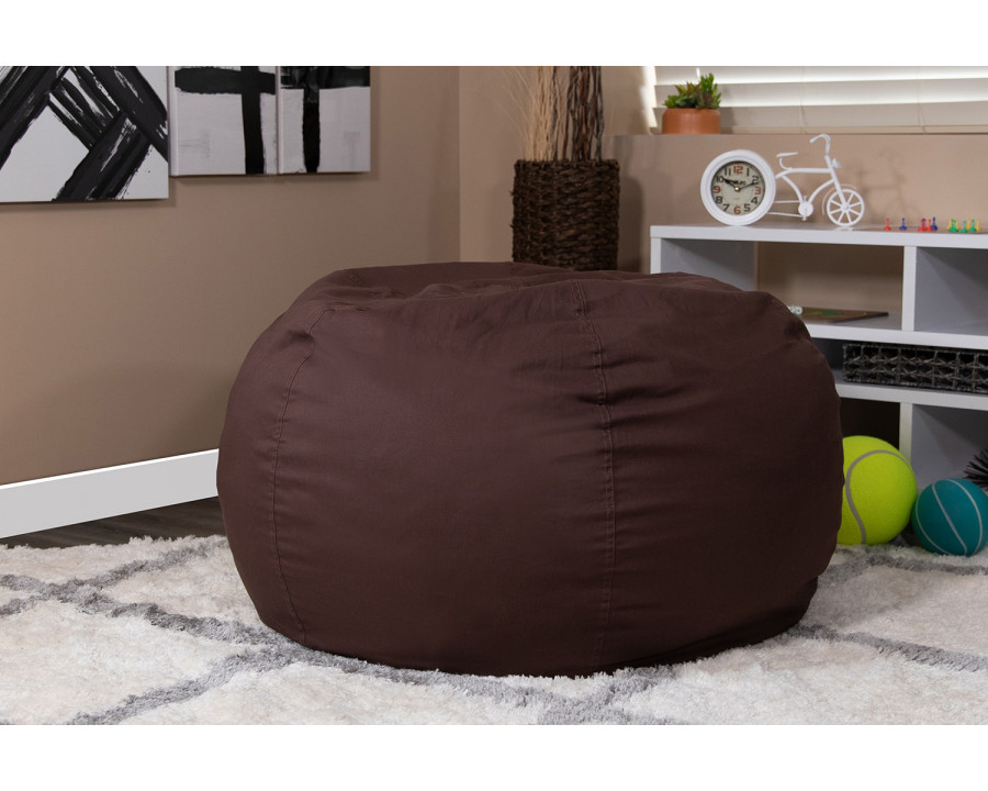 BLNK Duncan Oversized Refillable Bean Bag Chair for All Ages - Solid Brown