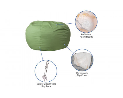 BLNK Duncan Oversized Refillable Bean Bag Chair for All Ages - Solid Green