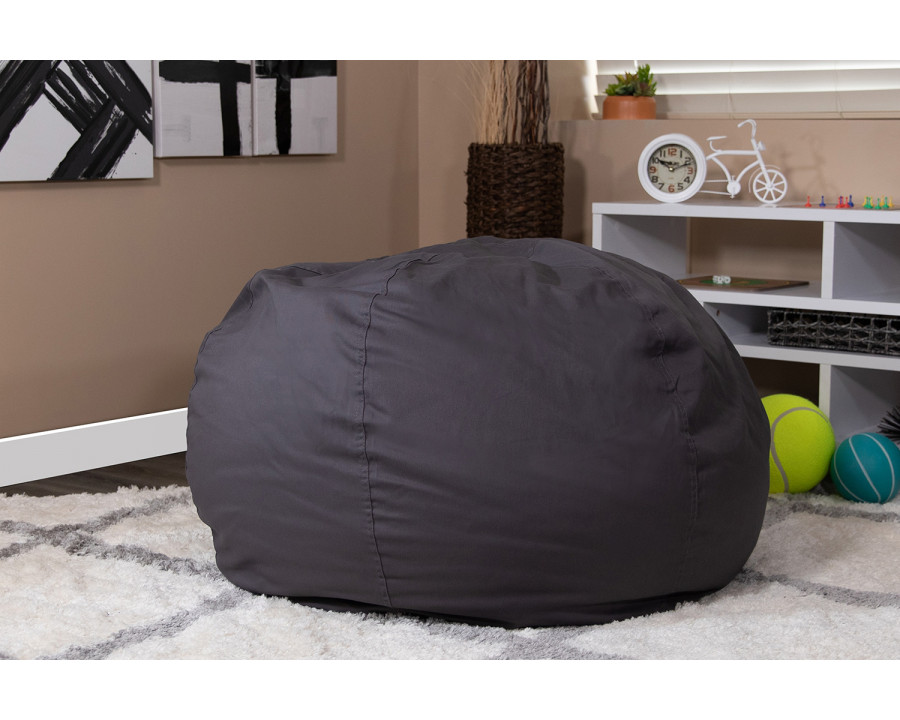 BLNK Duncan Oversized Refillable Bean Bag Chair for All Ages - Solid Gray