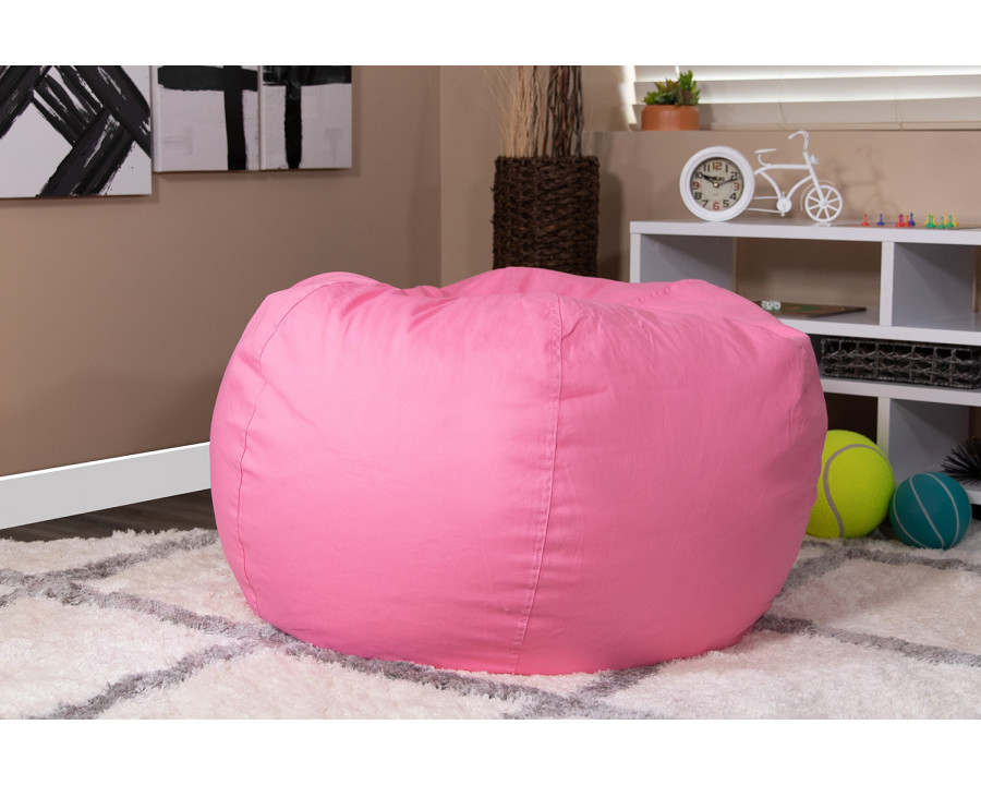 BLNK Duncan Oversized Refillable Bean Bag Chair for All Ages - Solid Light Pink