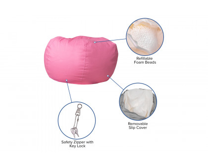 BLNK Duncan Oversized Refillable Bean Bag Chair for All Ages - Solid Light Pink